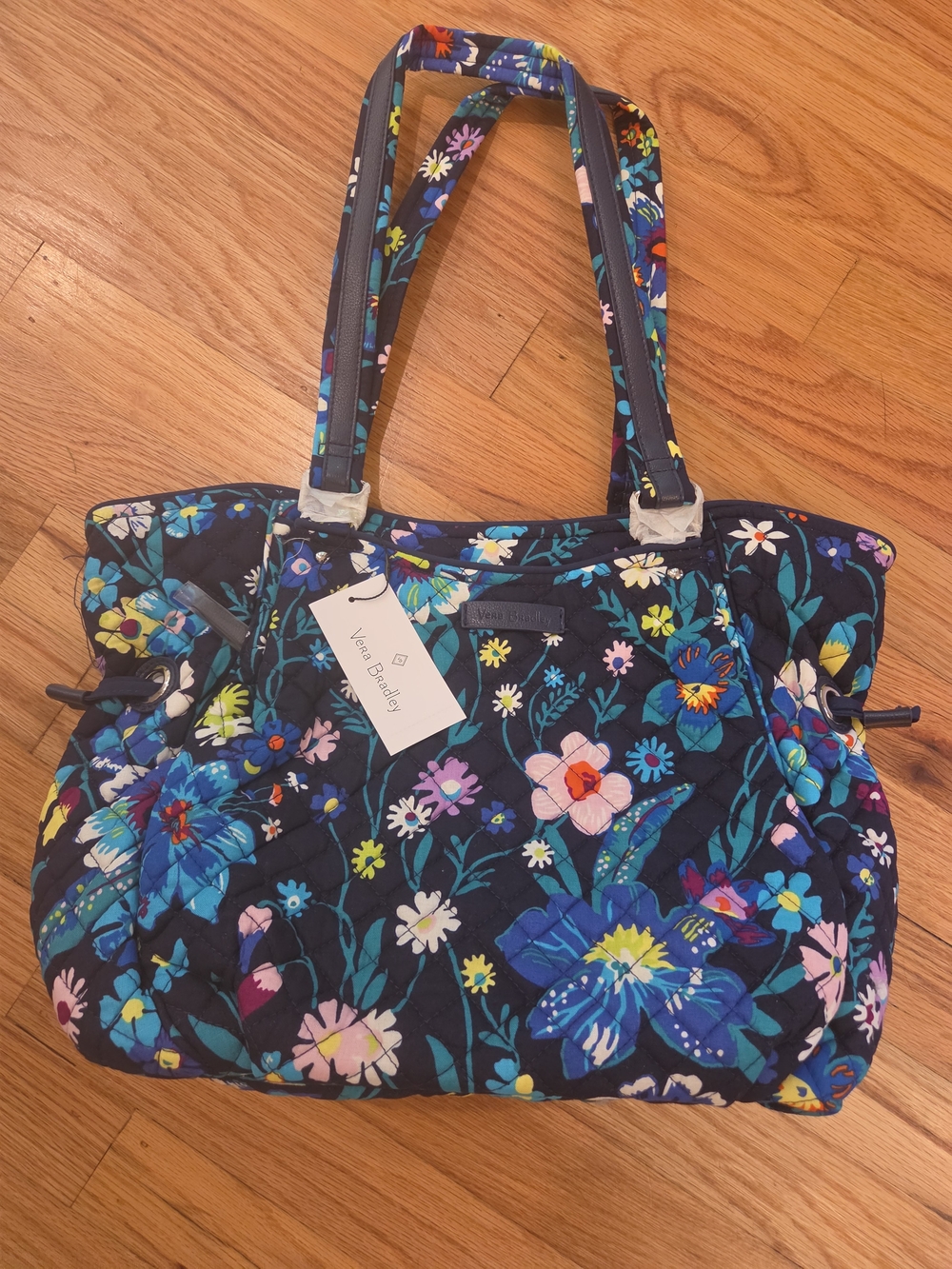 Vera Bradley Navy Floral Quilted Tote